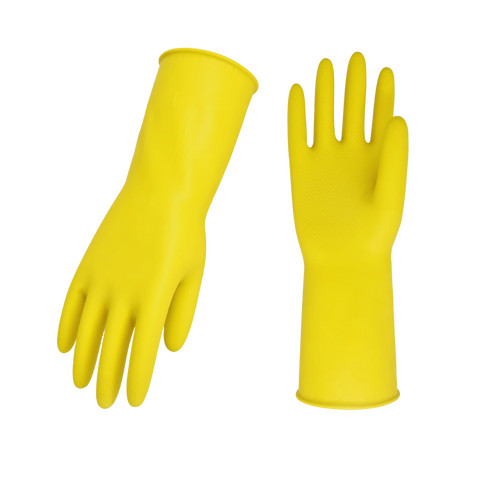 Euroglove Industrial Rubber Gloves Pair yellow  Gloves, Size: Large ( pack of 50 pair ) Euroglove Industrial Rubber Gloves Pair yellow  Gloves, Size: Large ( pack of 50 pair )
