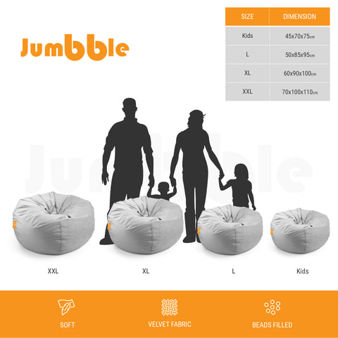 Jumbble Suede Bean Bag with Filling | Ultimate Indoor Lounging Chair for All Ages | Velvet Soft Fabric | Filled with Polystyrene Beads Jumbble Suede Bean Bag with Filling | Ultimate Indoor Lounging Chair for All Ages | Velvet Soft Fabric | Filled with Polystyrene Beads