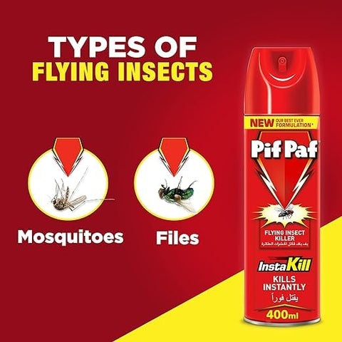 Pif Paf Mosquito & Fly Killer | Kills Instantly | Insect Killer Spray with Best Ever Formulation    ( 48x400 ml  ) pack of 48