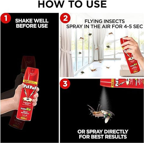 Pif Paf Mosquito & Fly Killer | Kills Instantly | Insect Killer Spray with Best Ever Formulation    ( 48x400 ml  ) pack of 48