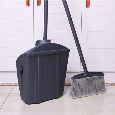 Broom And Dustpan Set Upright Long-Handled Dustpan And Brush Broom Closable Dustpan Set Cleaning Garbage Shovel for Indoor/Outdoor Sweeping