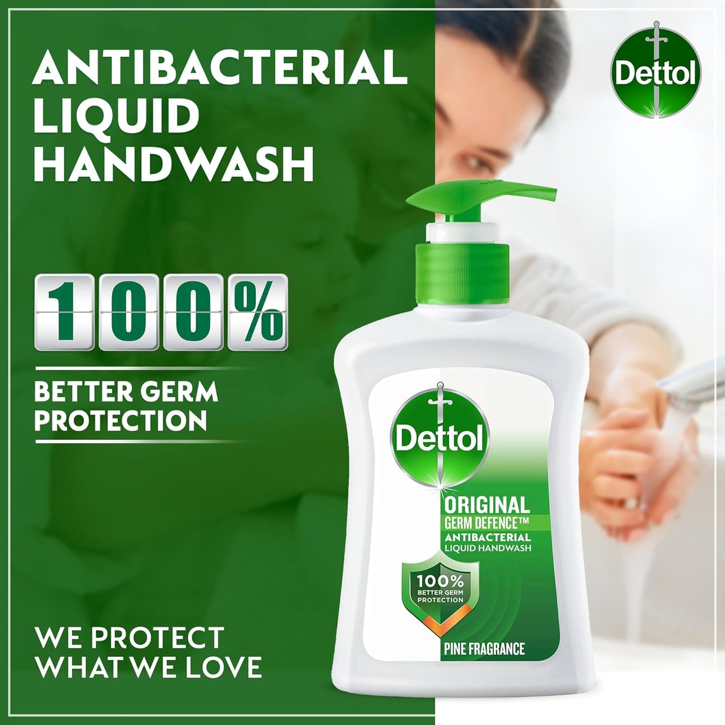Dettol Handwash Liquid Soap Original Pump for Effective Germ Protection & Personal Hygiene, Protects Against 100 Illness Causing Germs, Pine Fragran ,  12x 400ml