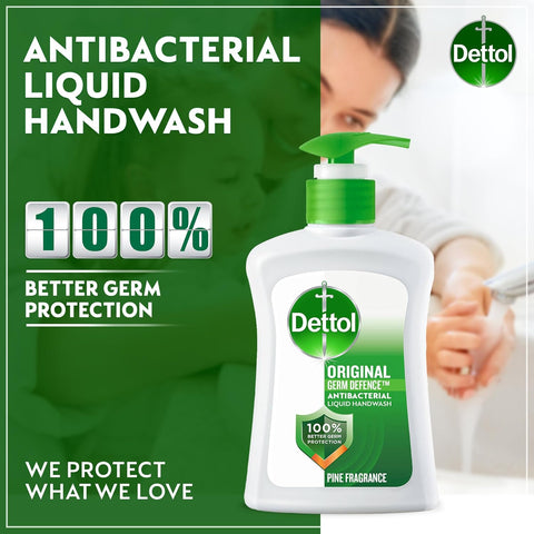 Dettol Handwash Liquid Soap Original Pump for Effective Germ Protection & Personal Hygiene, Protects Against 100 Illness Causing Germs, Pine Fragran ,  12x 400ml