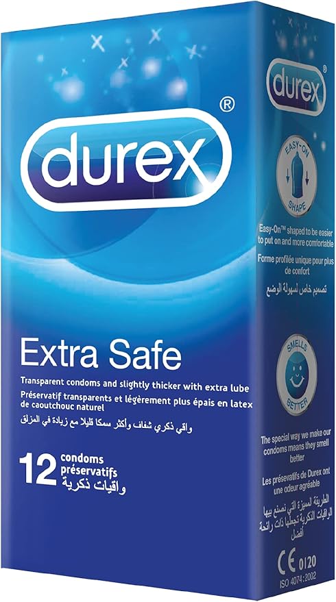 Durex Extra Safe Extra Lubed Condoms for Men, (  pack of 6 X 12PCS  )