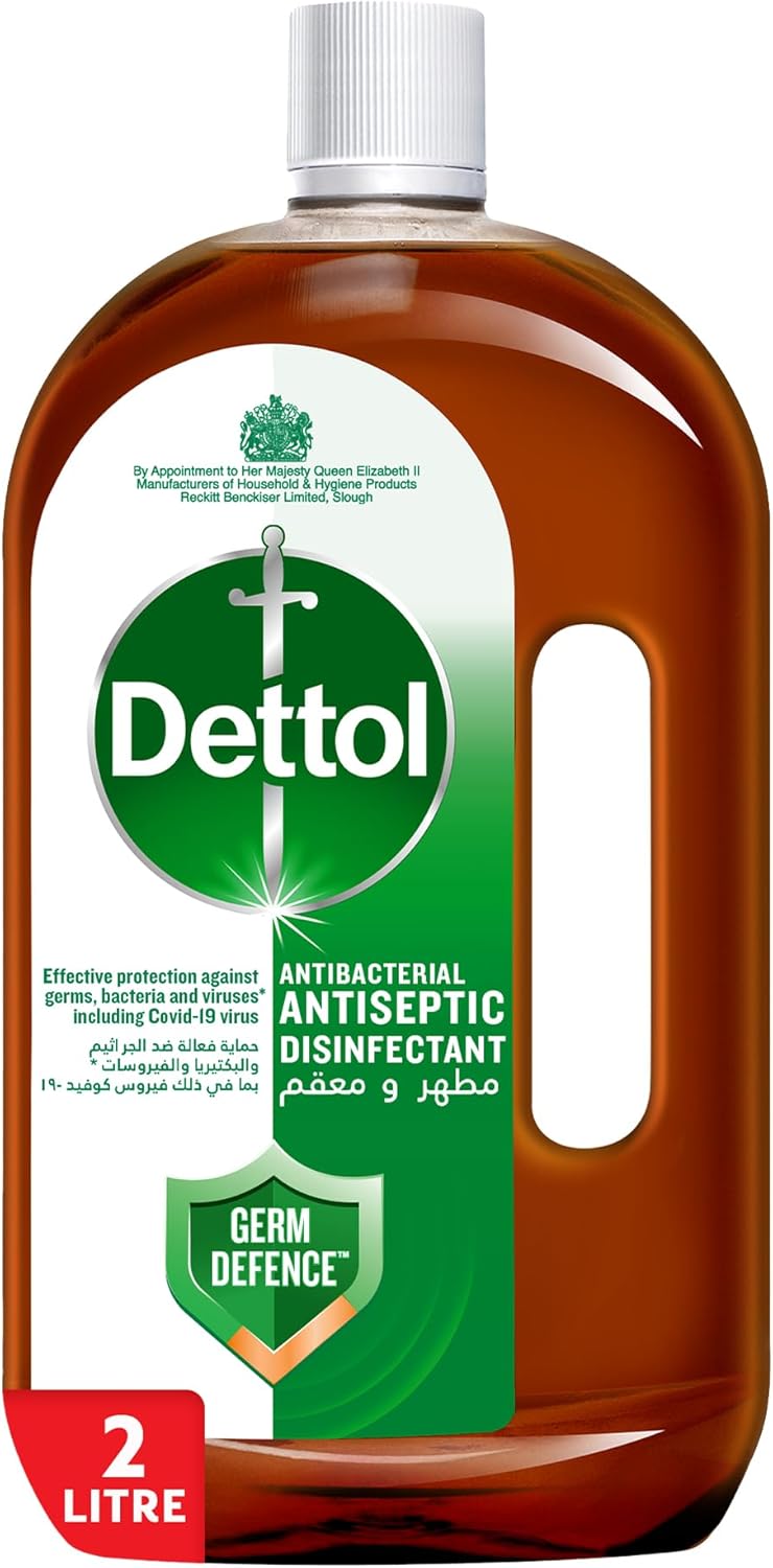 Dettol Antiseptic Antibacterial Disinfectant Liquid for Effective Germ Protection & Personal Hygiene, Used in Floor Cleaning, Bathing and Laundry, 6x2L (Packaging may vary)