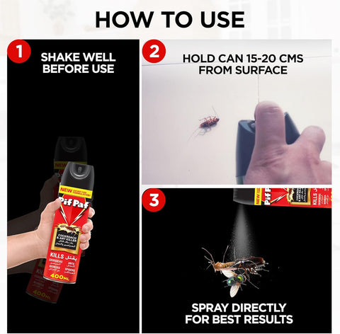 PIF PAF Cockroach & Ant Killer | Kill and Protect | Insect Killer Spray with Best Ever Formulation   PIFPAF  (12x400ML + 100ML FREE )     Pack of 12