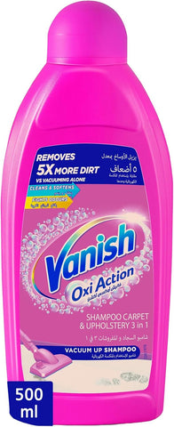 Vanish Carpet and Upholstery Stain Remover Shampoo, Removes 5X More Dirt,(16x 500 ml)   (Packaging May Vary)  (16x500 ml )