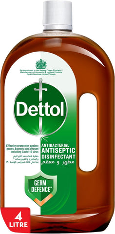 Dettol Antiseptic Antibacterial Disinfectant Liquid for Effective Germ Protection & Personal Hygiene, Used in Floor Cleaning, Bathing and Laundry,  3x4L (Packaging may vary)