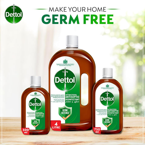 Dettol Antiseptic Antibacterial Disinfectant Liquid for Effective Germ Protection & Personal Hygiene, Used in Floor Cleaning, Bathing and Laundry, 6x2L (Packaging may vary)