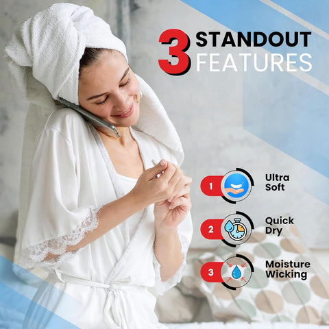 Premium Bath Towels Set Pack of 4-100% Ring Spun Cotton Towels - White Bath Towels 27x54 inches - Soft Feel, Quick Dry, Highly Absorbent Durable Towels