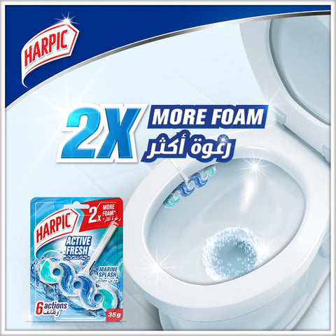 HARPIC ACTIVE FRESH TOILET MARINE SPLASH BLOCK   (6x35GM)