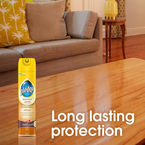 Pledge  Furniture Polish Spray, Original Scent, 12X300ml