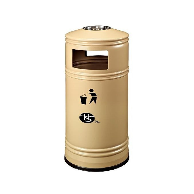 Outdoor Ashtray Garbage Bin - Beige