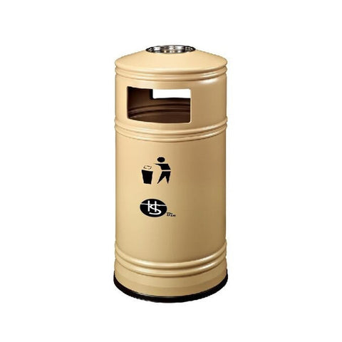Outdoor Ashtray Garbage Bin - Beige