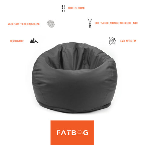 Fatbag Faux Leather Bean Bag with Polystyrene Beads Filling