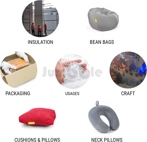 Jumbble Polystyrene Beads | Premium Bean Bag Filling | Lightweight & Durable Micro Beads | Perfect for Bean Bags, Cushions, Crafts, and Packaging | Bean Bag Refill