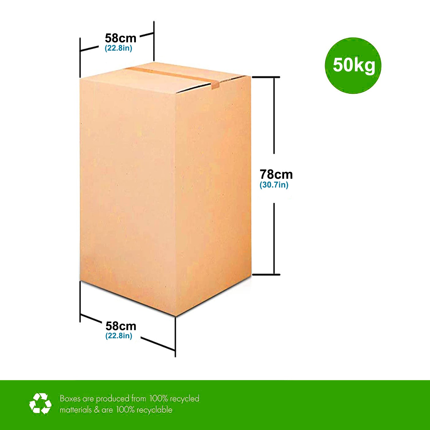  Carton Box For Moving Shipping And Packing 58x58x78cm -60kg